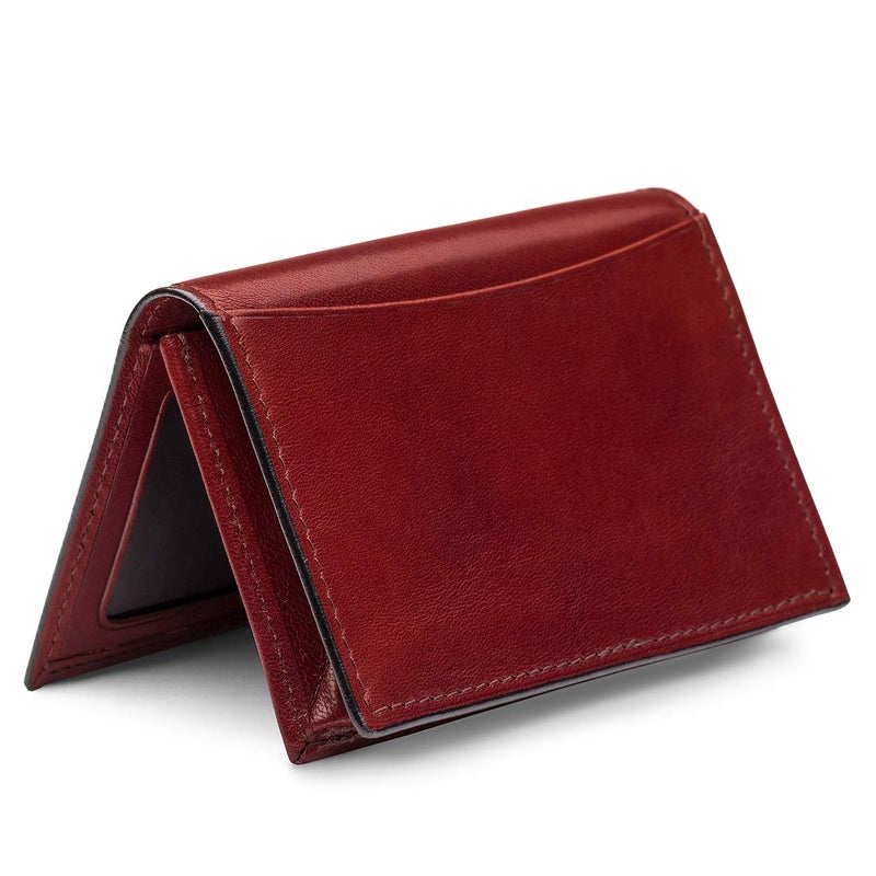 Bosca Men's Wallet, Old Leather Full Gusset 2-Pocket Card Case Wallet with I.D. Window, Dark Brown - Image 2